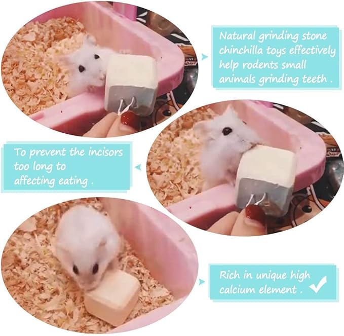 8Pieces Rat Lava Block Chinchilla Bites Calcium Cubes Stone Hamster Grinding Teeth Supplies Mineral Pumice Chew Toy for Gerbil Guinea Pig Mouse