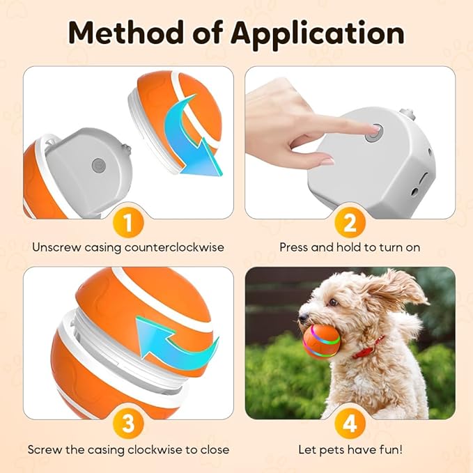 Vibrating Dog Ball, Moving Dog Ball, Shaky Ball Toy for Dogs, Interactive Bouncing Ball for Dog, Automatic Moving Dog Toy Ball, Shaking Dog Ball for Small Medium Large Dogs (#Large-Yellow)