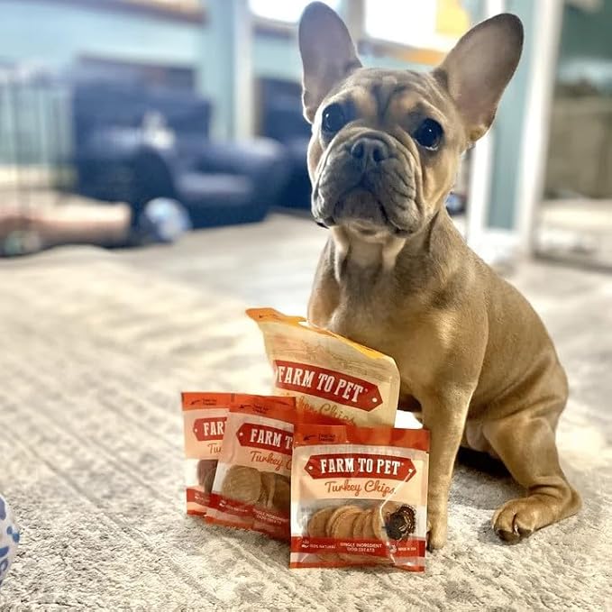 Farm To Pet - Puppy Training Treats Starter Pack Chicken 4oz + 2 Turkey & 2 Beef Snack Chips for Small Dogs - Value Pack Dog Treats, 100% All Natural, Single Ingredient, Puppy Essentials Made in USA