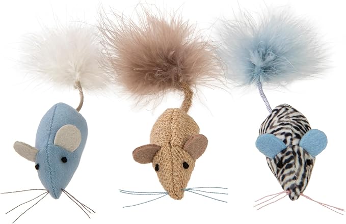 Instincts by SmartyKat 3-Pack Catnip Caravan Mice Plush Cat Toys, Contains Catnip & Silvervine - Multicolor, 3-Pack