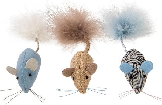 Instincts by SmartyKat 3-Pack Catnip Caravan Mice Plush Cat Toys, Contains Catnip & Silvervine - Multicolor, 3-Pack