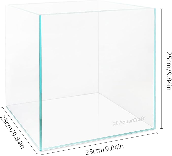 Ultra Clear Glass Fish Tank 4.1 Gallon, 6mm Thickened Rimless Aquarium Tank Low Iron, Cube Aquarium 10in x 10in x 10in