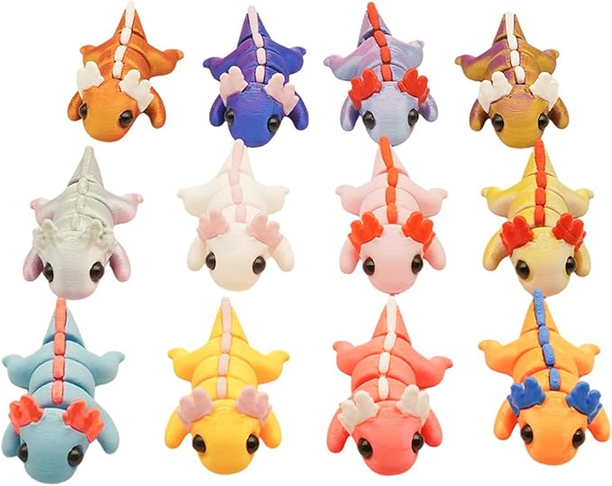 Mini 3D Printed Dragon Egg and 3D Printed Animals，Resin Figurines，Animal Miniature Figurines，Mini Egg Fillers，Teen Carnival Prizes (12pcs)