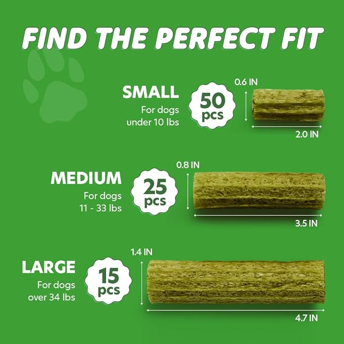 SuperPaw Dental Chews for Dogs - Healthy Dog Dental Treats for Teeth and Gums, Natural Chew Toy Alternative, Teeth & Gum Cleaning - Medium, Seaweed, Pack of 1