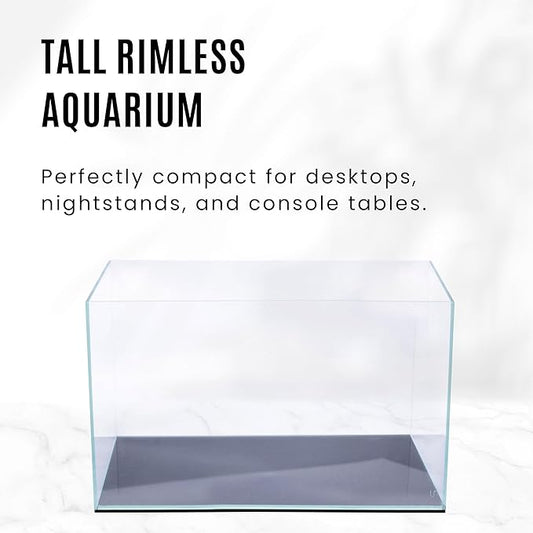 UNS Ultra Clear Rimless Tank - 11.9GAL | 45.3L - 17.71x11.02x14.17 | 45x28x36 CM, 5mm Glass Thickness, Leveling Mat Included - Low Iron, High Clarity Fish Tank w/ 45° Mitered Edge - [45T]