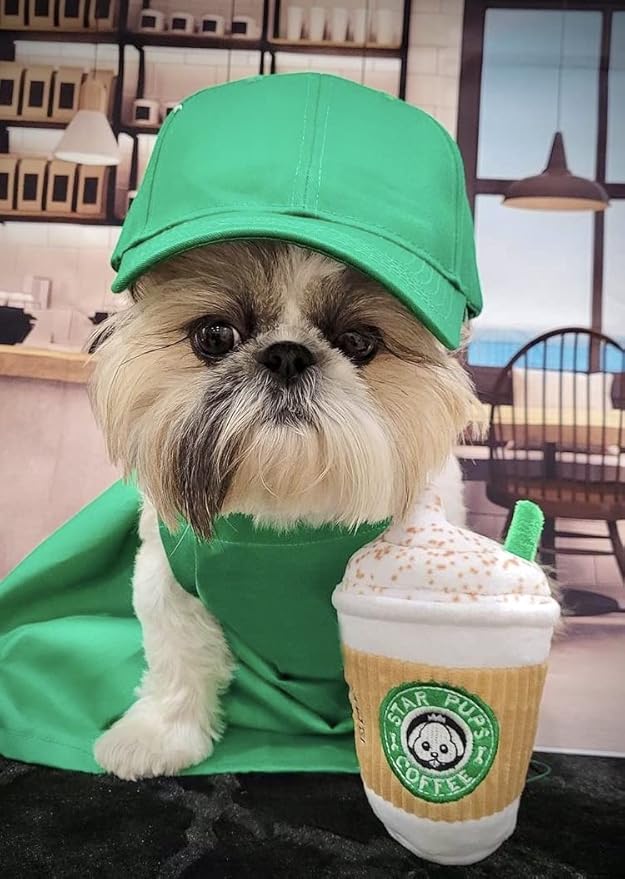 Parody Star Pups Coffee Dog Toy Pup'kin Spice Latte - Funny Plush Squeaky Crinkle Dog Toys for Medium, Small and Large for Dog Birthday