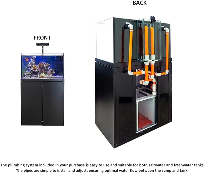 Coral Reef Aquarium Tank | 90 Gallon Ultra Clear Glass with Sump, Black