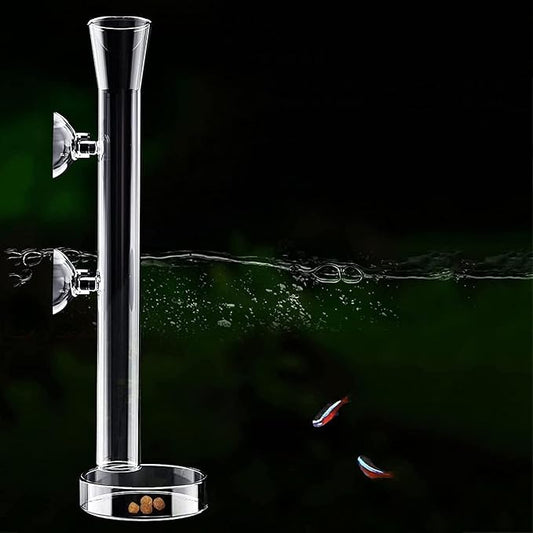 Mipukbay Glass Aquarium Feeder Set - 15.7 Inch Shrimp Feeding Tube & Dish for Fish, Shrimp, and Bottom-Dwelling Aquatic Pets‌
