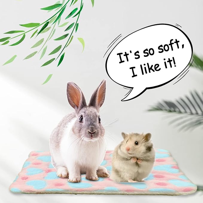 4 Pieces Guinea Pig Bunny Comfortable Bed Mats Pads, Rabbit Warm Soft Bed, Hamster Bedding Pad Mats for Small Animals Chinchilla Hedgehog Baby Cats (11.8"x9.1", 2.Cobblestones Pattern)