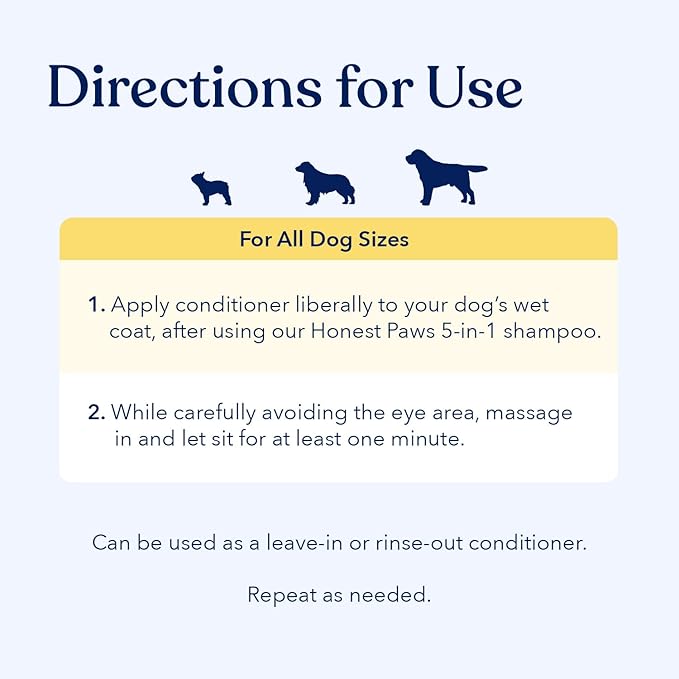 Honest Paws Dog Conditioner - Detangle & Moisturize - Premium Pet Conditioner for Itchy and Dry Skin - Hydrate Sensitive Skin - Shiny Coat Soft Hair Smooth Fur - Mandarin & Berry - 16oz