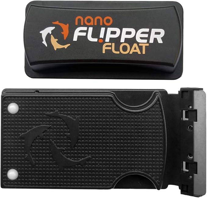 Flipper Cleaner Float - 2-in-1 Floating Magnetic Aquarium Glass Cleaner - Fish Tank Cleaner - Scrubber & Scraper Aquarium Cleaning Tools - Floating Fish Tank Cleaner, Nano
