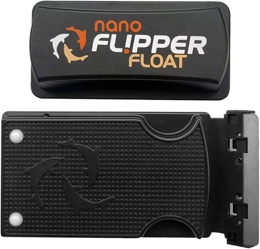 Flipper Cleaner Float - 2-in-1 Floating Magnetic Aquarium Glass Cleaner - Fish Tank Cleaner - Scrubber & Scraper Aquarium Cleaning Tools - Floating Fish Tank Cleaner, Nano