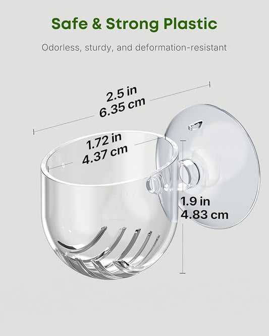 Pawfly Aquarium Plant Holder for Fish Tanks, Clear Plastic Fish Tank Plant Holder, Aquarium Planter Cup with Suction Cup, Fish Tank Plant Pot for Aquascape Decoration, Red Worm Fish Feeder
