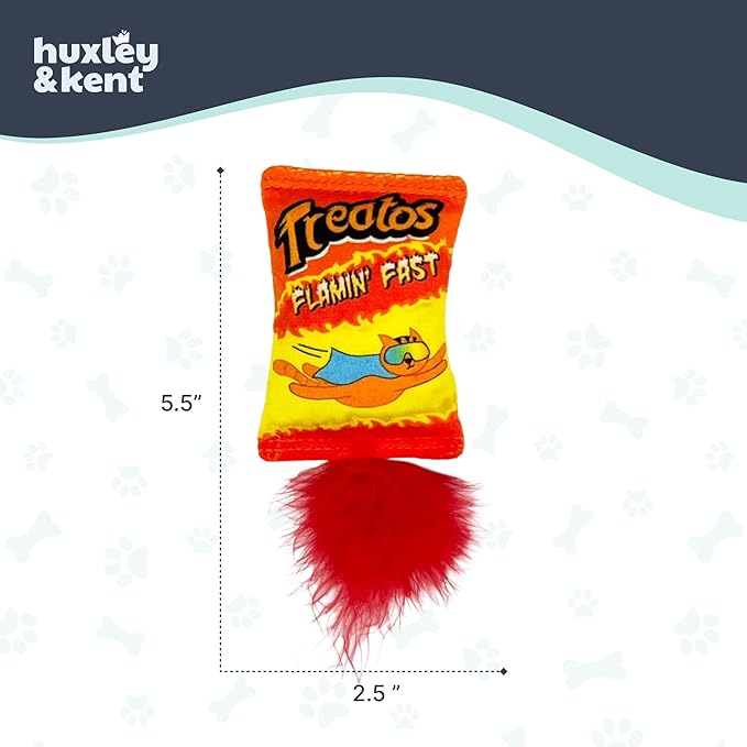Huxley & Kent Plush Cat Toy - Interactive Catnip Toy for Cats & Kittens - Soft with Crinkle & Catnip - Fun Indoor Play - Treatos Snacks
