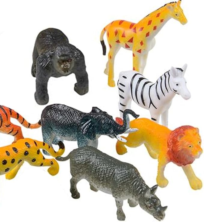 ArtCreativity Safari Animal Figurines Set for Kids - Pack of 12, Assorted 2.5" Small Plastic Animal Toys Bulk, Fun African Zoo Party Favors, Mini Cake Topper Decorations, Jungle Themed Birthday Gift
