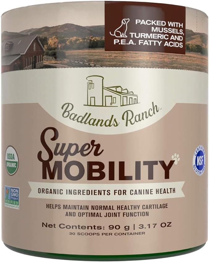 by Katherine Heigl- Super Mobility Canine Supplement Organic Ingredients Helps Maintain Healthy Cartilage, Optimal Joint Function (90 Grams, 30 Scoops)