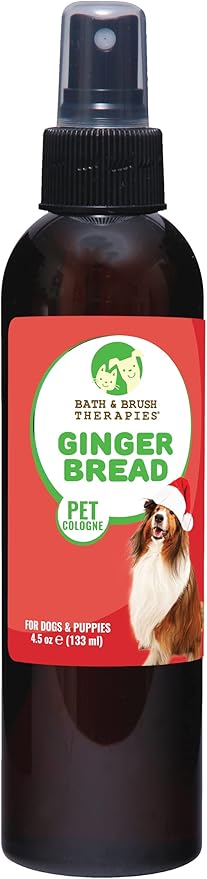Showseason Animal Products Bath & Brush Therapies Gingerbread Dog Cologne 4.5 oz | Dog Perfume Long Lasting | Deodorizing Spray