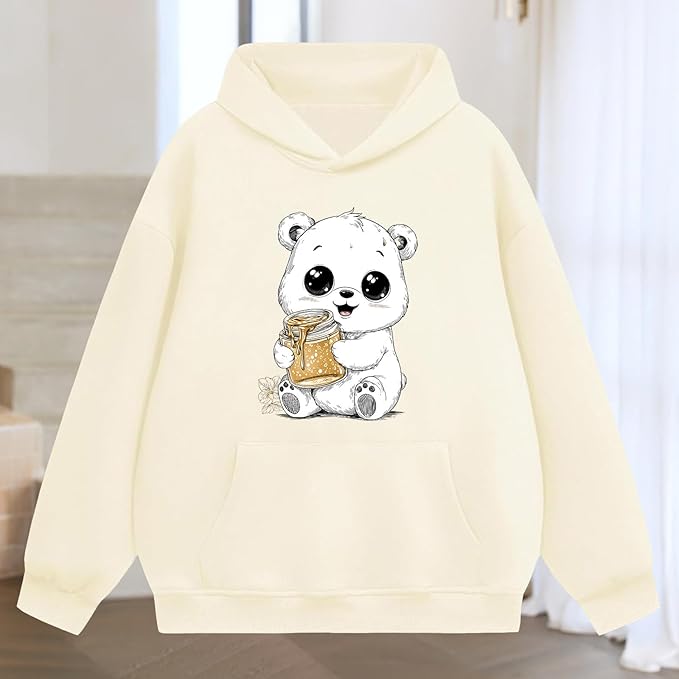 Oversized Hoodies for Women 2025 Trendy Cute Dog Cat Print Sweatshirts Hooded Pullover Tops with Kangaroo Pocket