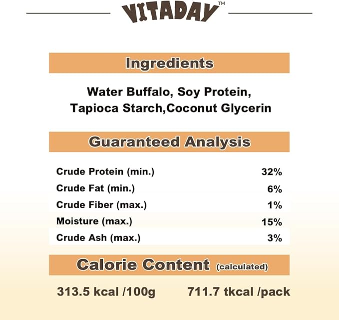 Buffalo Dog Treats Stick (S) 8oz, Natural Low-Fat Chews for Training & Rewards, Limited Ingredient, Perfect for Small Dogs & Puppies