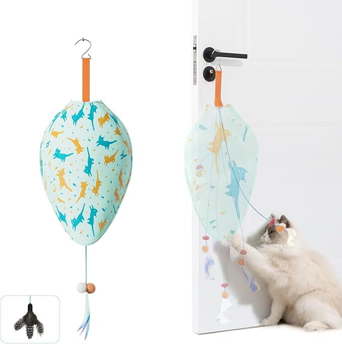 Interactive Cat Toys for Indoor Cats,Rechargeable Automatic Concealed Cat Feather Teaser,Motion Activated Enrichment Toys for Indoor Bored Adult Cats(Color)