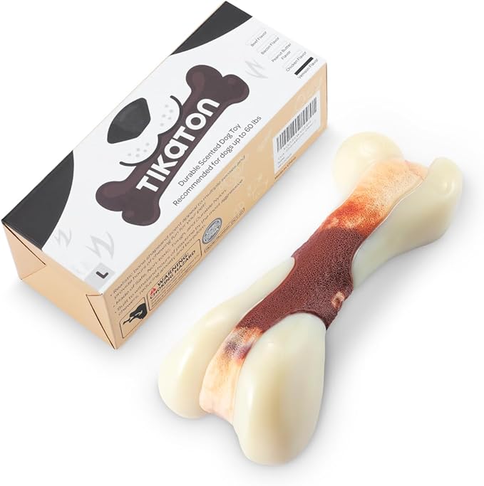 Tikaton Dog Chew Toys for Aggressive Chewers, Vension Flavor Durable Dog Teething Chew Toys Bones for Large/Medium/Small Puppies