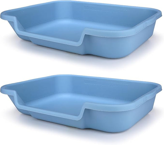 KittyGoHere Litter Box Senior Cat Litter Box (Little Boy Blue, Large(2 Pack))