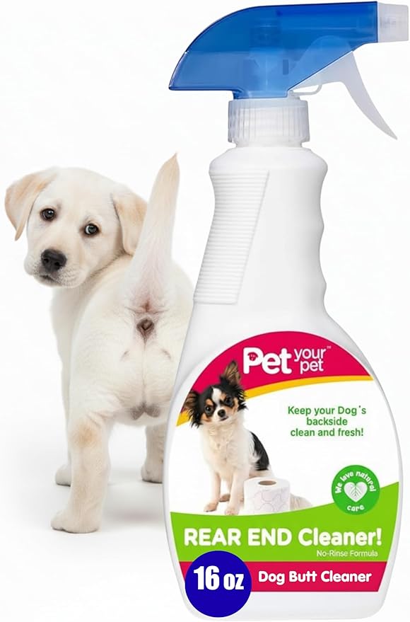 Rear End Cleaner – Safe Dog Butt Spray to Keep Your Dog’s Backside Clean & Fresh – No Rinse Dog Spray Made with Natural Ingredients - Anal Cleaner Pet Supplies