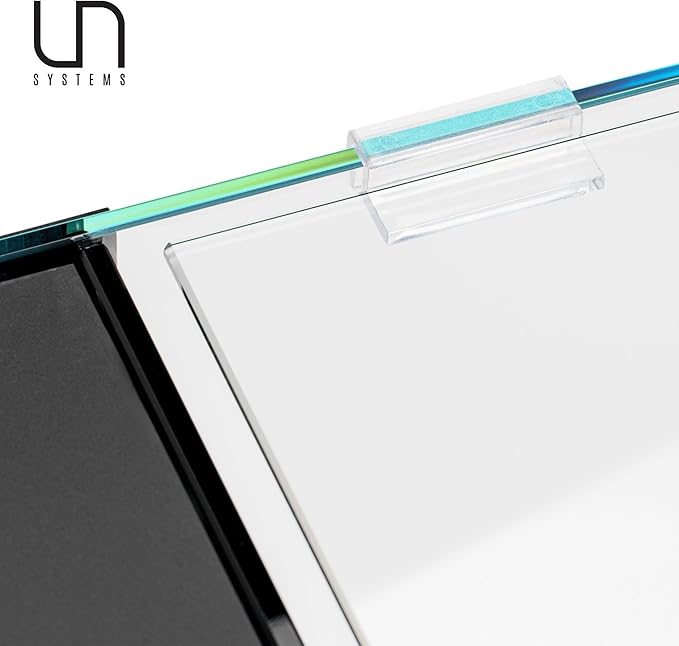Ultum Nature Systems Tank Lids - Ultra Clear Frameless Aquarium Cover for Rimless Glass Tanks - 45A Dual AIO (Lid + Clips)