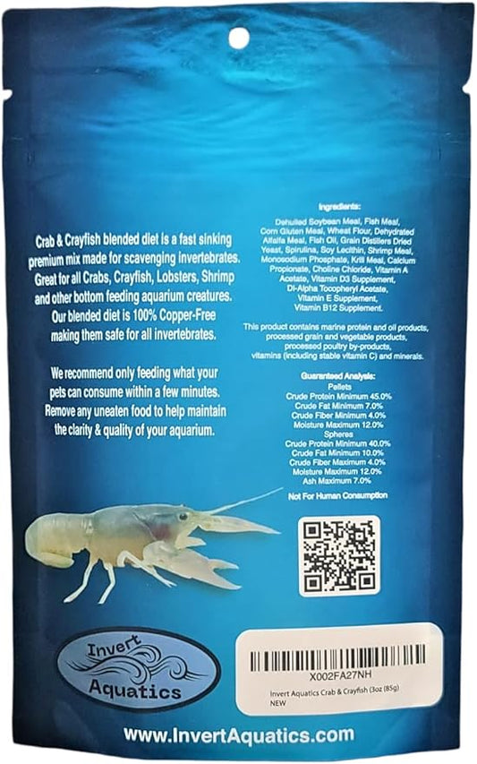 Crab & Crayfish Sinking Blended Diet - Aquatic Crab & Shrimp Food (3 oz (85g))