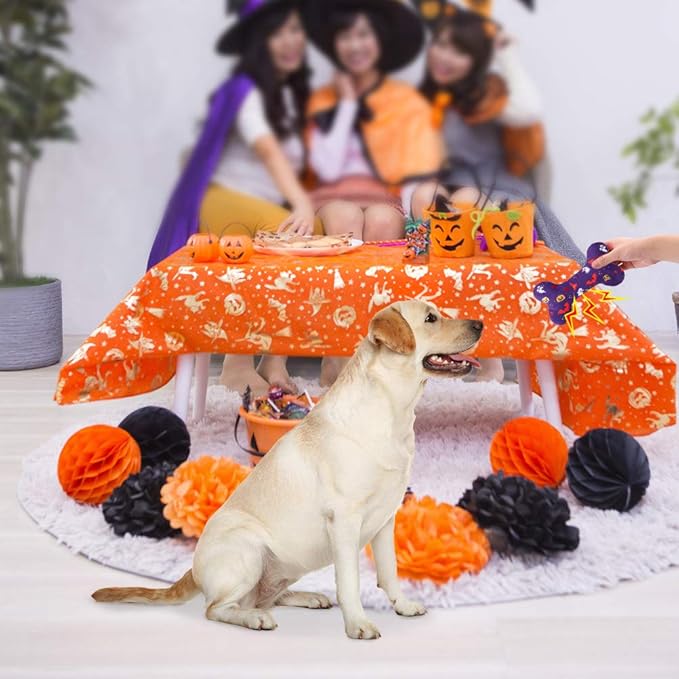 SCENEREAL Halloween Dog Toy for Small Medium Large Sized Dogs- 4Pack Plush Dog Squeaky Toys, Interactive Bone Dog Toys, Puppy Chew Toys for Indoor Outdoor Training