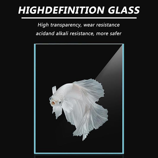 Betta Fish Tank, 2.5 Gallon Nano Nature Aquarium Starter Kit, Ultra-Clear Rimless Desktop Fish Tank with Light, Filter, Gravel and Rock, Aquarium Perfect for Small Fishes, Black