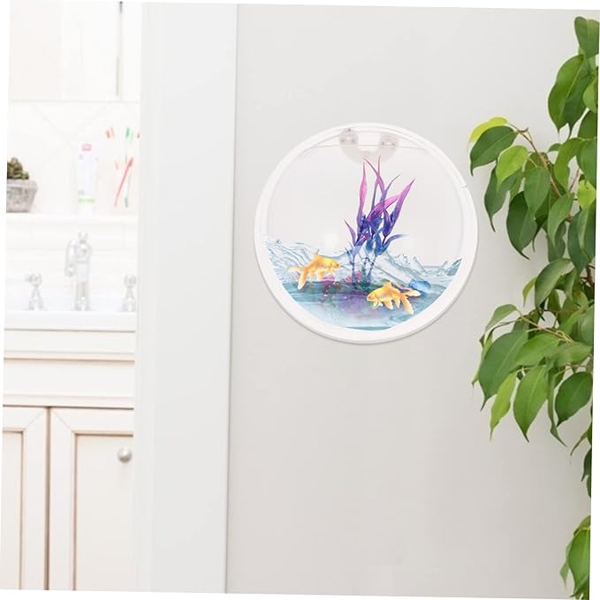 Mipcase Transparent Hanging Fish Hanging Fish Bowl Wall Mounted Fish Tank Wall Fish Tank Tank- Semi- Circulaire