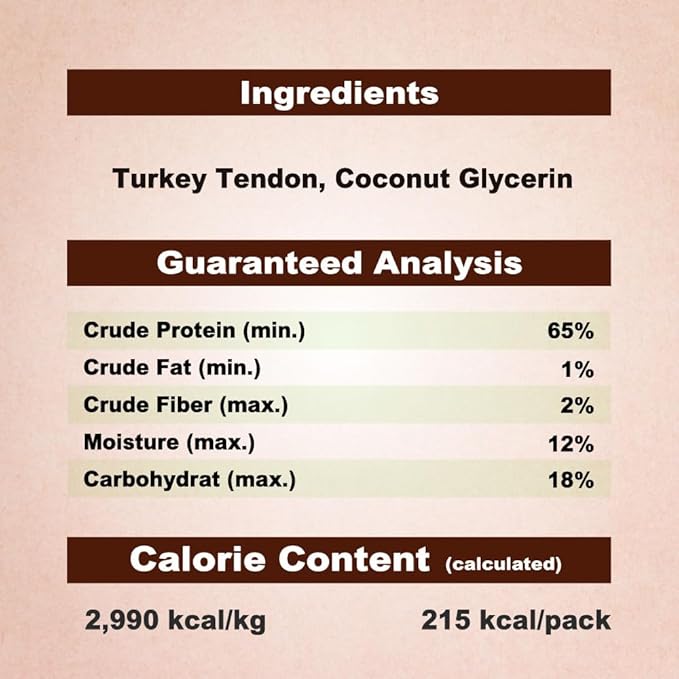 AFreschi Natural Turkey Tendon Bone (L) 1 Unit per Pack, Dog Treats for Signature Series, All Natural Human Grade Puppy Chew, USA-Sourced Turkey Tendon, Hypoallergenic, Rawhide Alternative