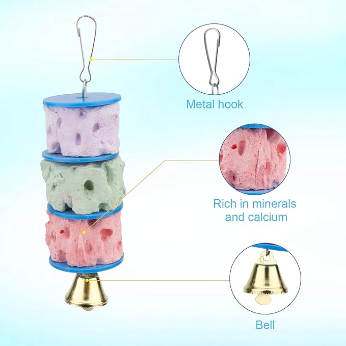 Bird Calcium Teeth Grinding Chew Treats Toy for Parrot Parakeet Cockatiel Conure Gerbil Rat Mouse Guinea Pig Chinchilla