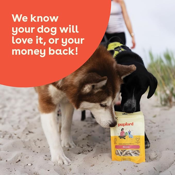 Pupford Freeze Dried Minnows for Dogs & Puppies - Healthy, Natural, Single Ingredient Dog Treats - Made in USA (1.5 oz)