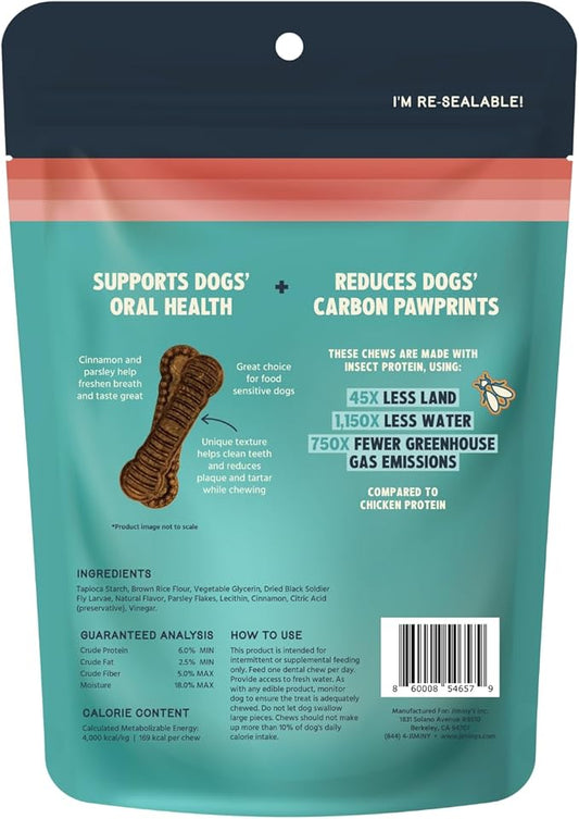 Jiminy's Dental Chews for Dogs, Cinnamon Flavor, Scientifically Proven to Improve Oral Health, Dental Bones Clean Teeth, Fight Bad Breath, and Removes Plaque and Tartar, Large, 7ct (Pack of 1)