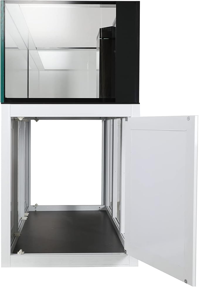 Innovative Marine EXT (External Overflow) Complete Reef System - Aquarium, Stand, Sump, Return Pump, and Plumbing Assembly (50 Gallon with White APS Stand with Leveling Frame)