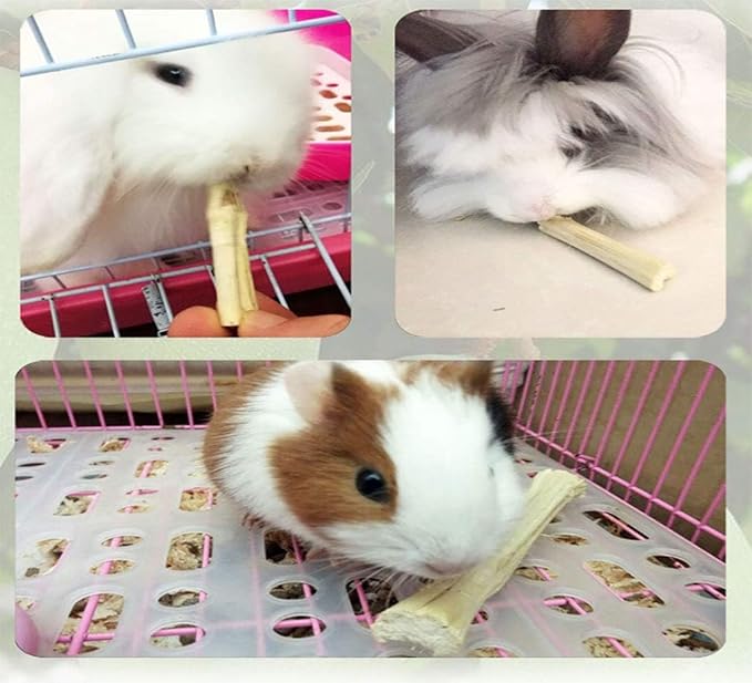 Tfwadmx Small Animal Snacks Sweet Bamboo Molar Treats 200 g Bunny Chew Toys for Chinchilla Rabbit Guinea Pig Hamster Squirrel (About 22-27 Sticks)