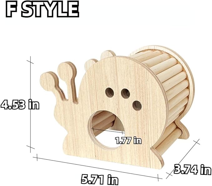 Hamster Wooden Hideout House Natural Wood Pet Rats Climbing Play Hut Hideaway Room for Small Chicken Hedgehogs Chinchilla Habitat Pet Cage Accessories (F)