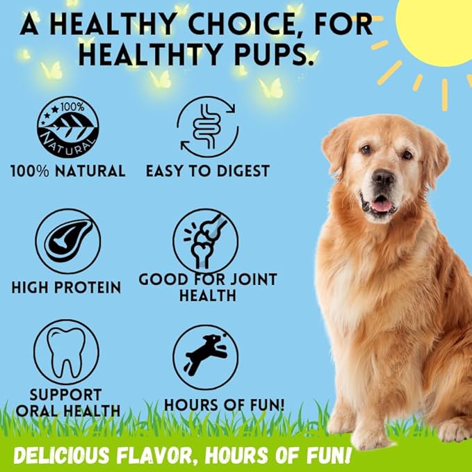 BULLYSTICKS & MORE 6 Inch Beef Cheek Springs for Dogs (10 Count) - Bully Springs Dog Chews - No Hide Bones