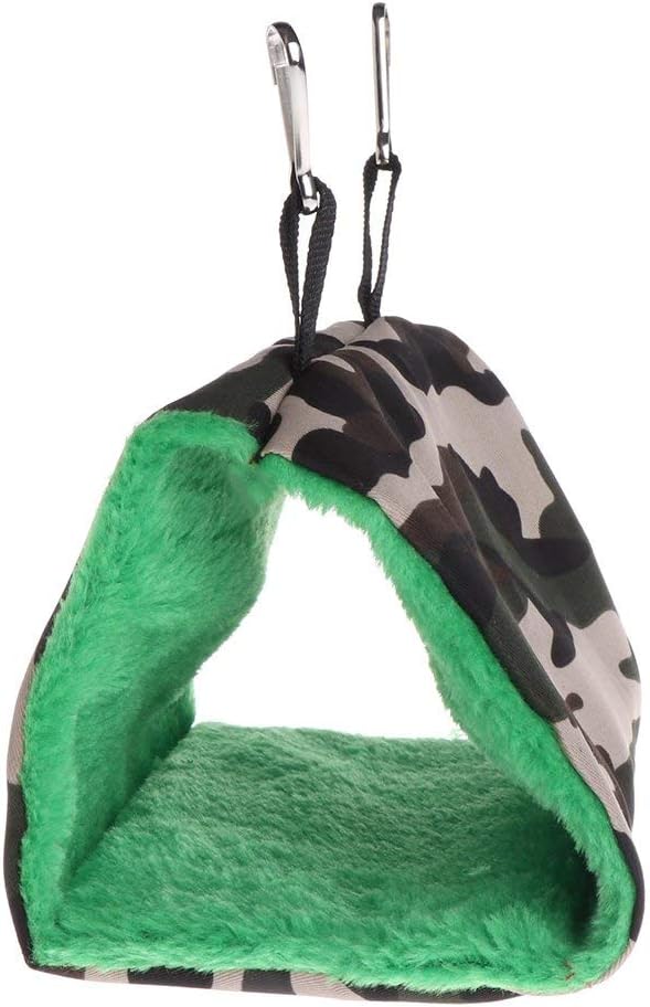 Hypeety Bird Nest House Hammock Hanging Bed Winter Warm Bird Hut House Tent Fuzzy Plush Birds Hut Hideaway for Parakeet Cockatiel Conure Lovebird Budgie Cage Perch Stand Swing (Random Color) (M)