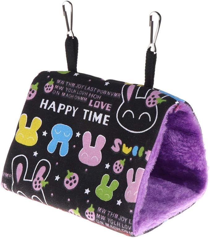 Hypeety Bird Nest House Hammock Hanging Bed Winter Warm Bird Hut House Tent Fuzzy Plush Birds Hut Hideaway for Parakeet Cockatiel Conure Lovebird Budgie Cage Perch Stand Swing (Random Color) (S)