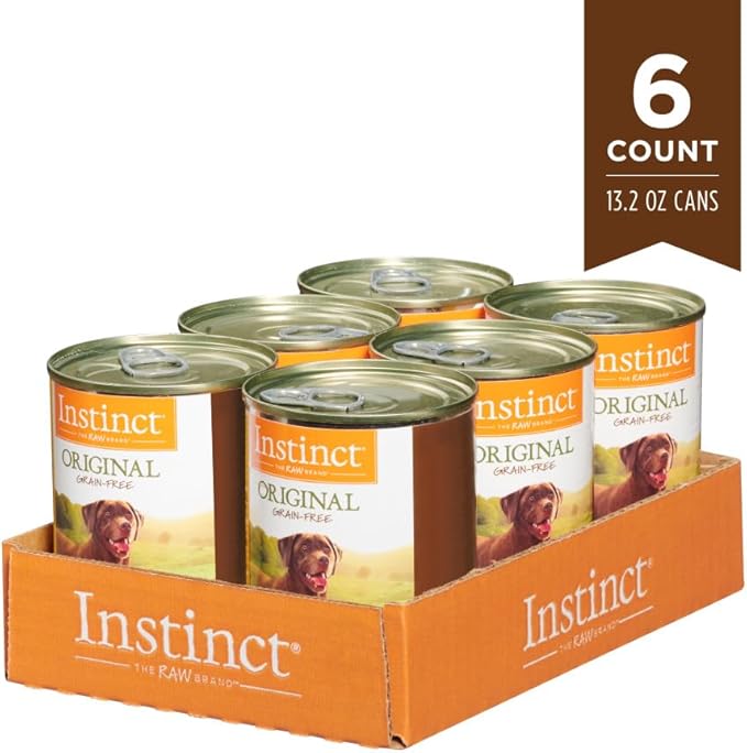 Instinct Original Wet Dog Food, Grain Free Recipe - Real Beef, 13.2 oz. Cans (Pack of 6)