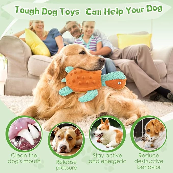 Large Squeaky Dog Toys - Plush Tug of War Toy for Small/Medium/Large Dogs Puppy Toys for Teething Training