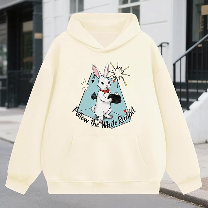Oversized Hoodies for Women 2025 Trendy Cute Dog Cat Print Sweatshirts Hooded Pullover Tops with Kangaroo Pocket