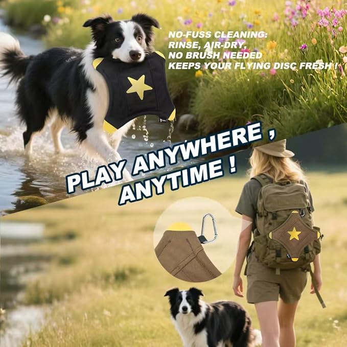 TSPRO Tactical Dog Flying Disc 9 Inch for Medium to Large Dogs & Aggressive Chewers, Durable Nylon Arched Flyer, Water-Floating, Lightweight & Portable for Indoor/Outdoor Play & Training (Black)