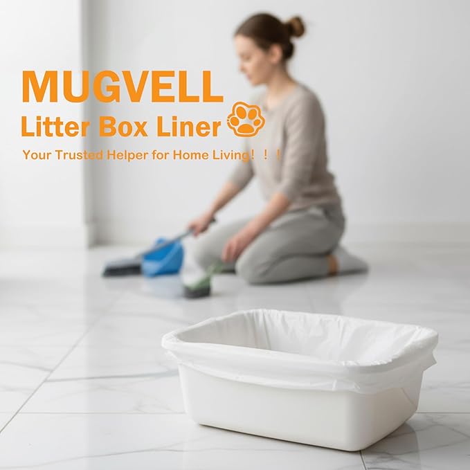 Cat Litter Box Liners, 15 Count Jumbo Size Litter Box Bags with Drawstring, Large Heavy Duty Litter Liners for Self Cleaning Cat Litter Box, Tear Leak Resistant for Pet Supplies(37" x 18")