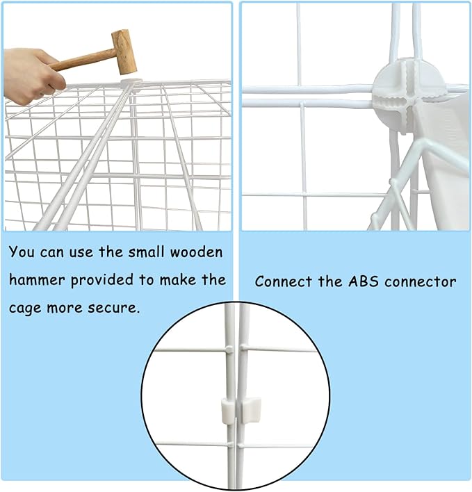 2 Tier Metal Cat Cage Indoor Detachable Cats Cages DIY Pet Playpen Portable Removable Kitten Collapsible Playpen for Small and Medium Cats Kittens Kitty (White 29.52 x 15.35 x 28.74 in)