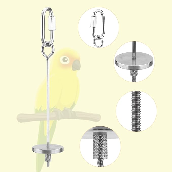 Hypeety Bird Fruit Vegetable Holder Stainless Steel Vegetable Skewer Hanging Feed Tool for Parrot Budgies Parakeet Cockatiels Conure Lovebirds Finch Hamster Rat Gerbil (4.7inch,12cm)