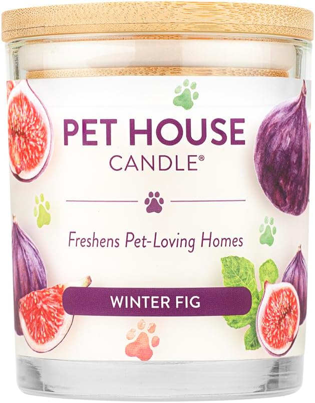 One Fur All Pet House Christmas Candles, Long Lasting, Clean Burning, Soy Wax Scented Candles for Pet Odor, Winter Fig